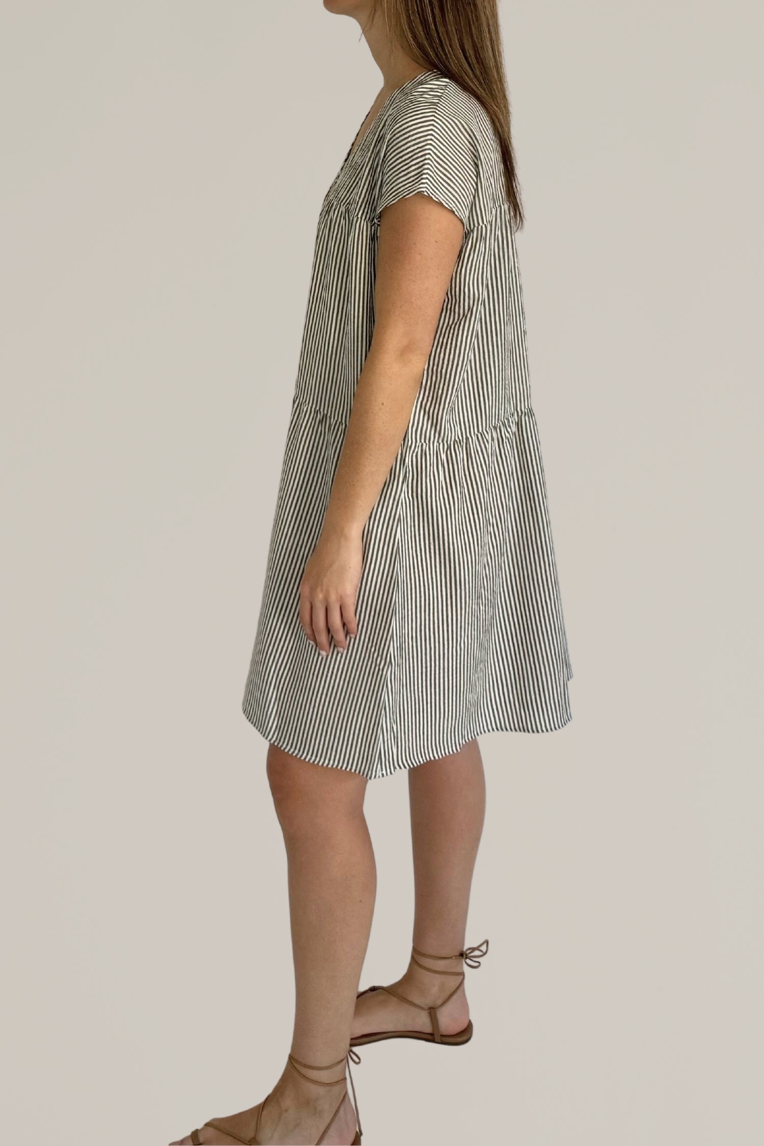 short sleeve striped dress