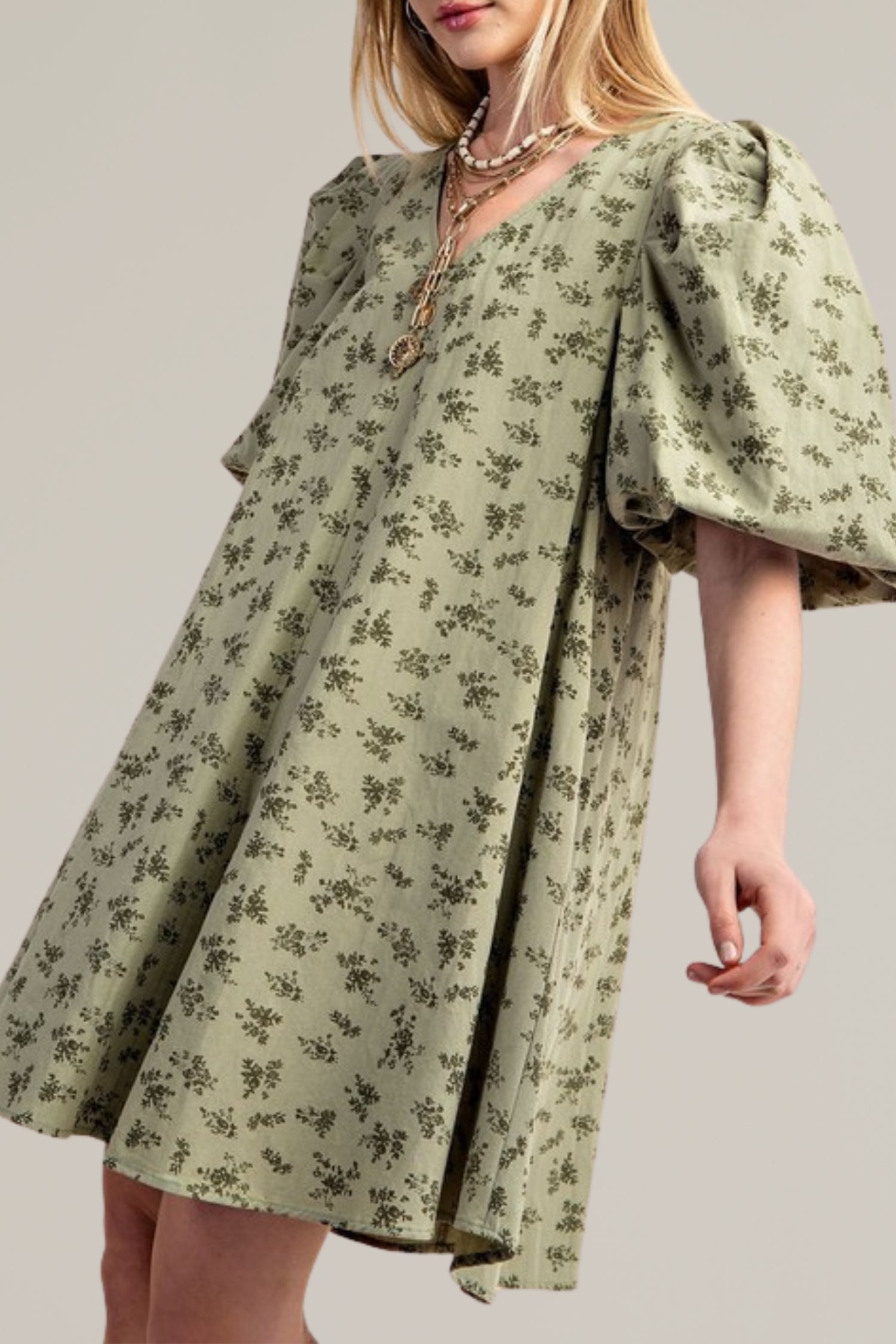 vintage floral print a-line mini dress