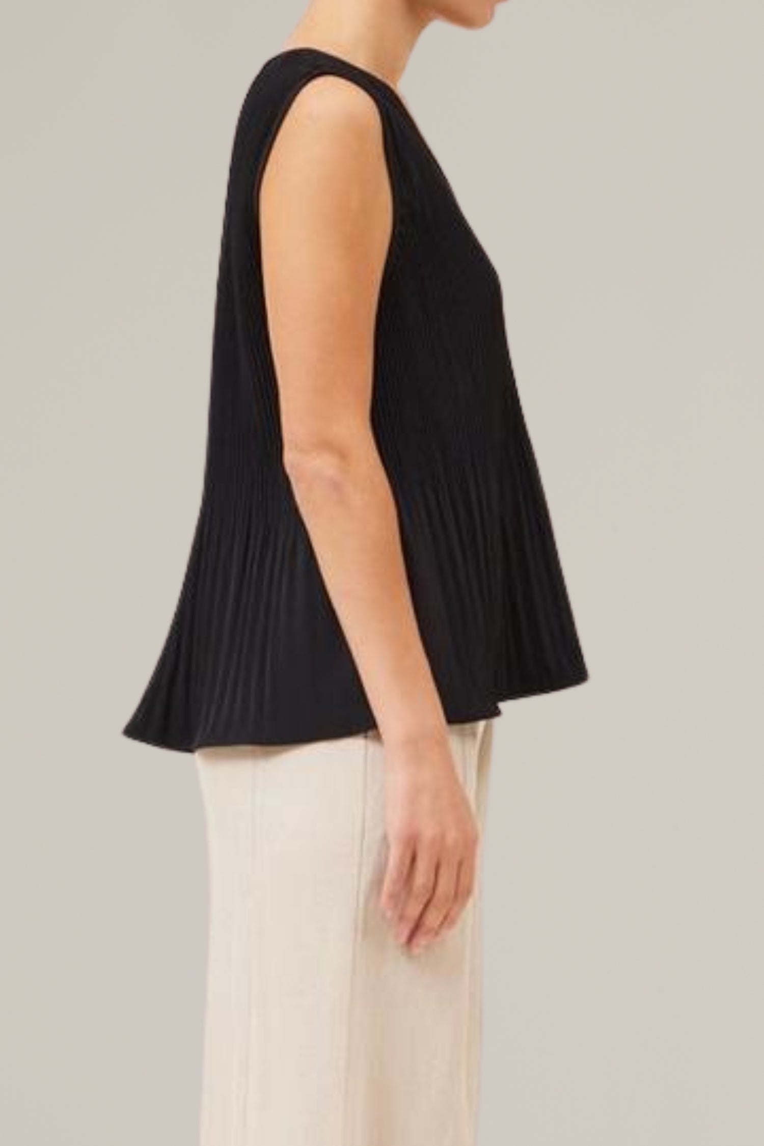 pleated v-neck blouse