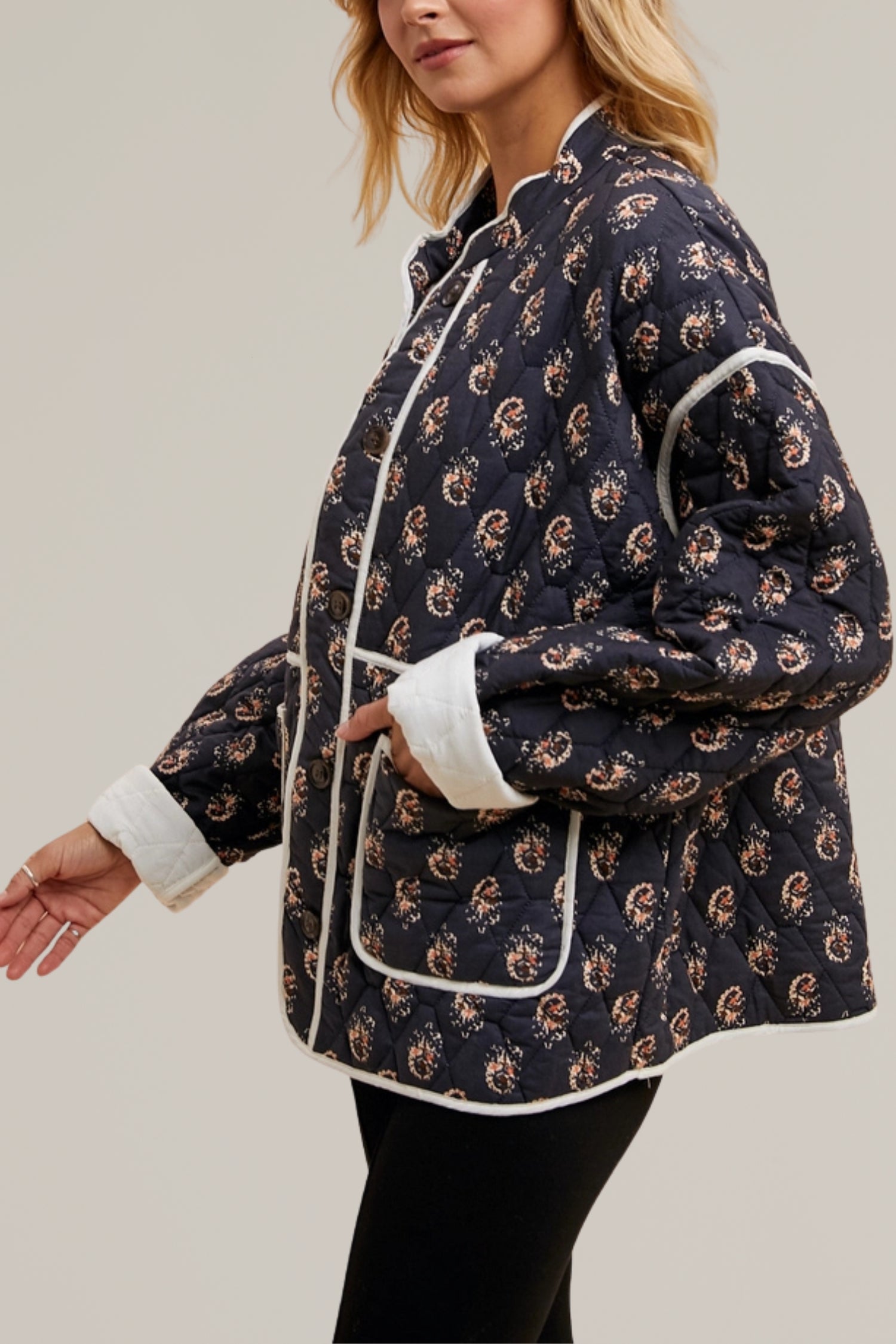 floral quilted jacket