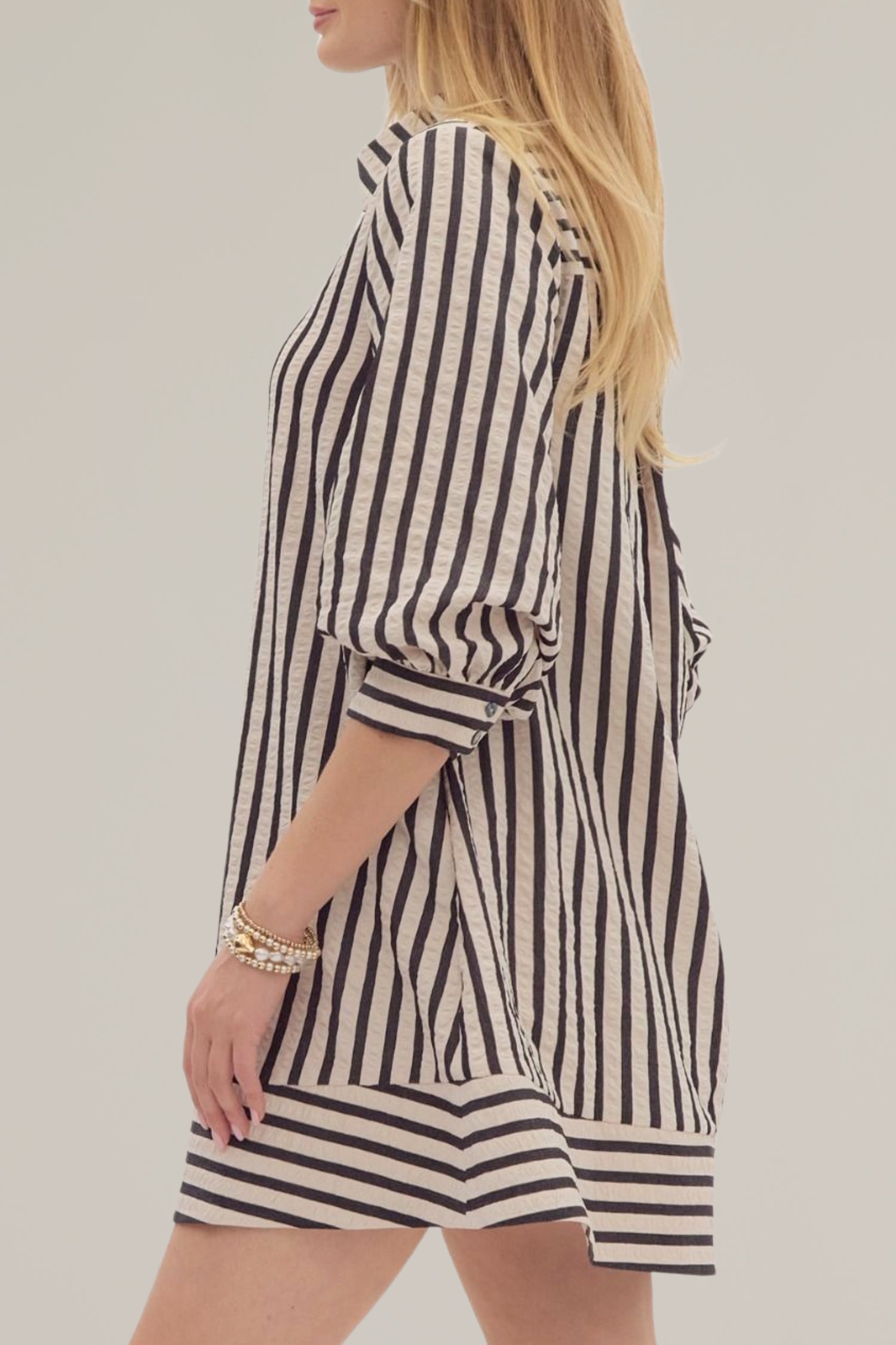 striped seersucker dress
