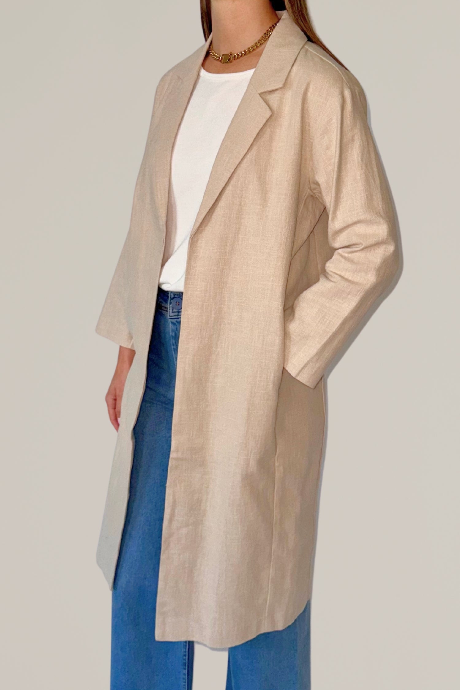 linen blend duster