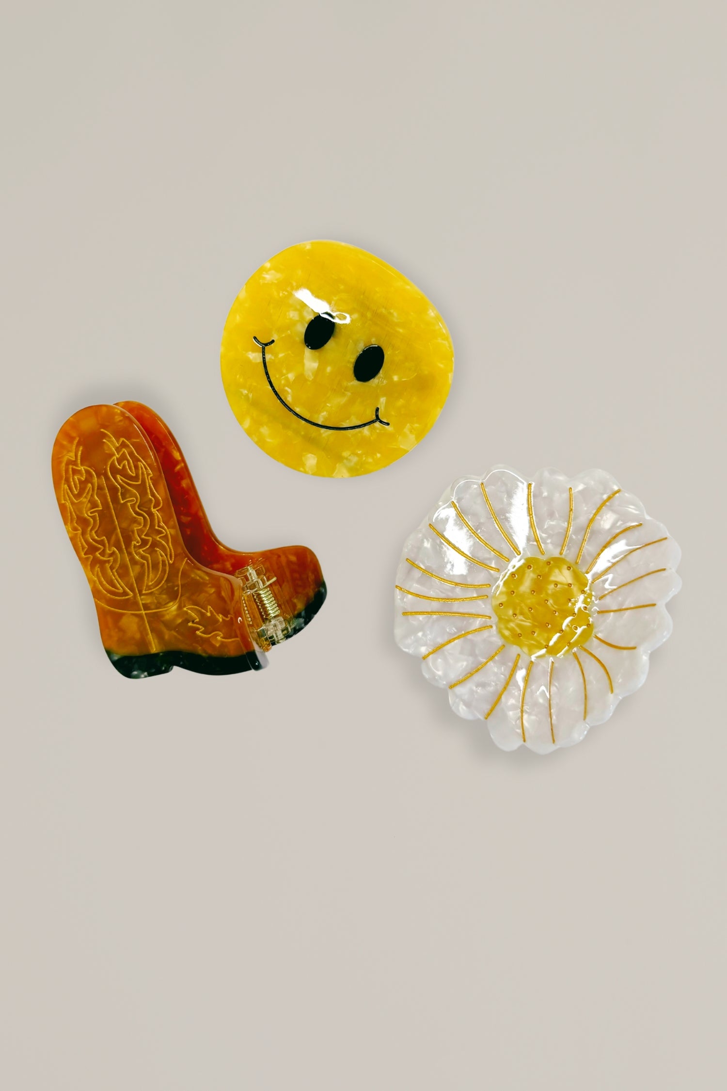 smiley hair clip