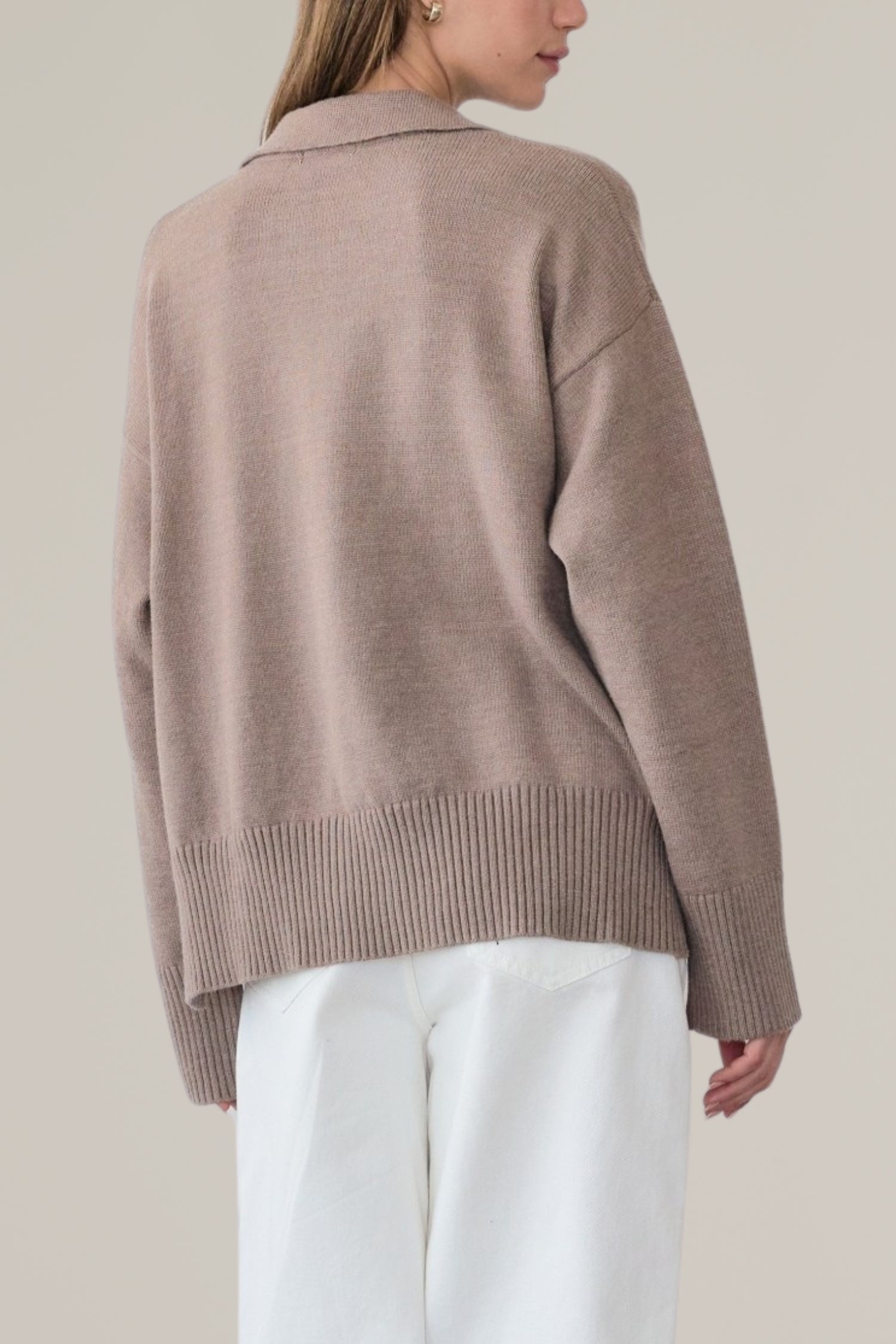 open collar sweater