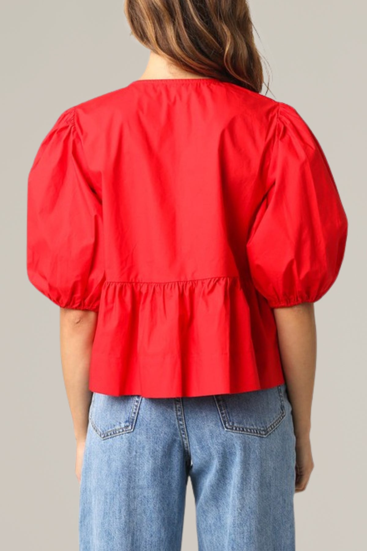 puff sleeve tie front blouse | c.u.e. the cloth