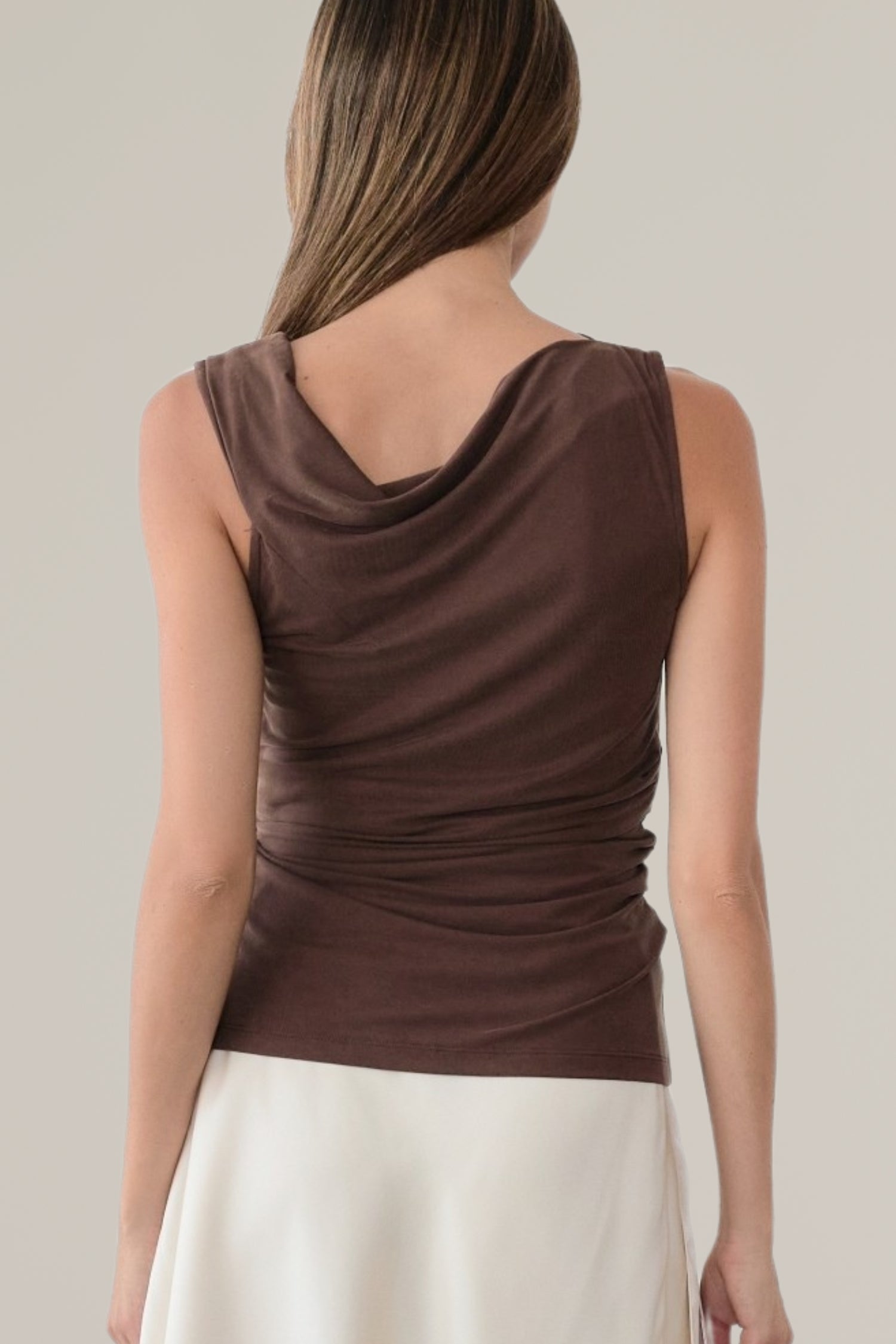 asymmetrical twist shoulder top