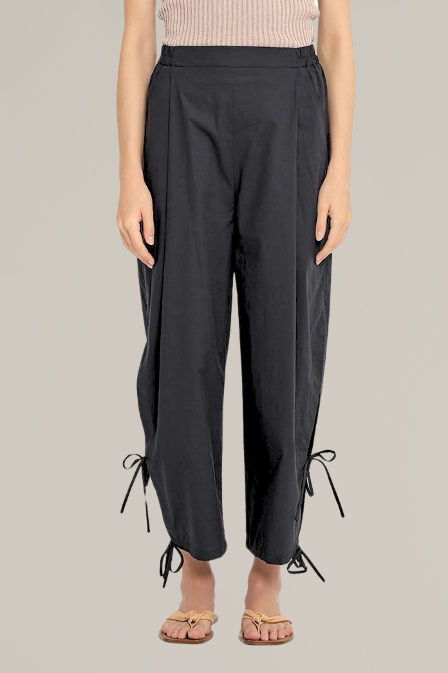 double side tie pull-on pant