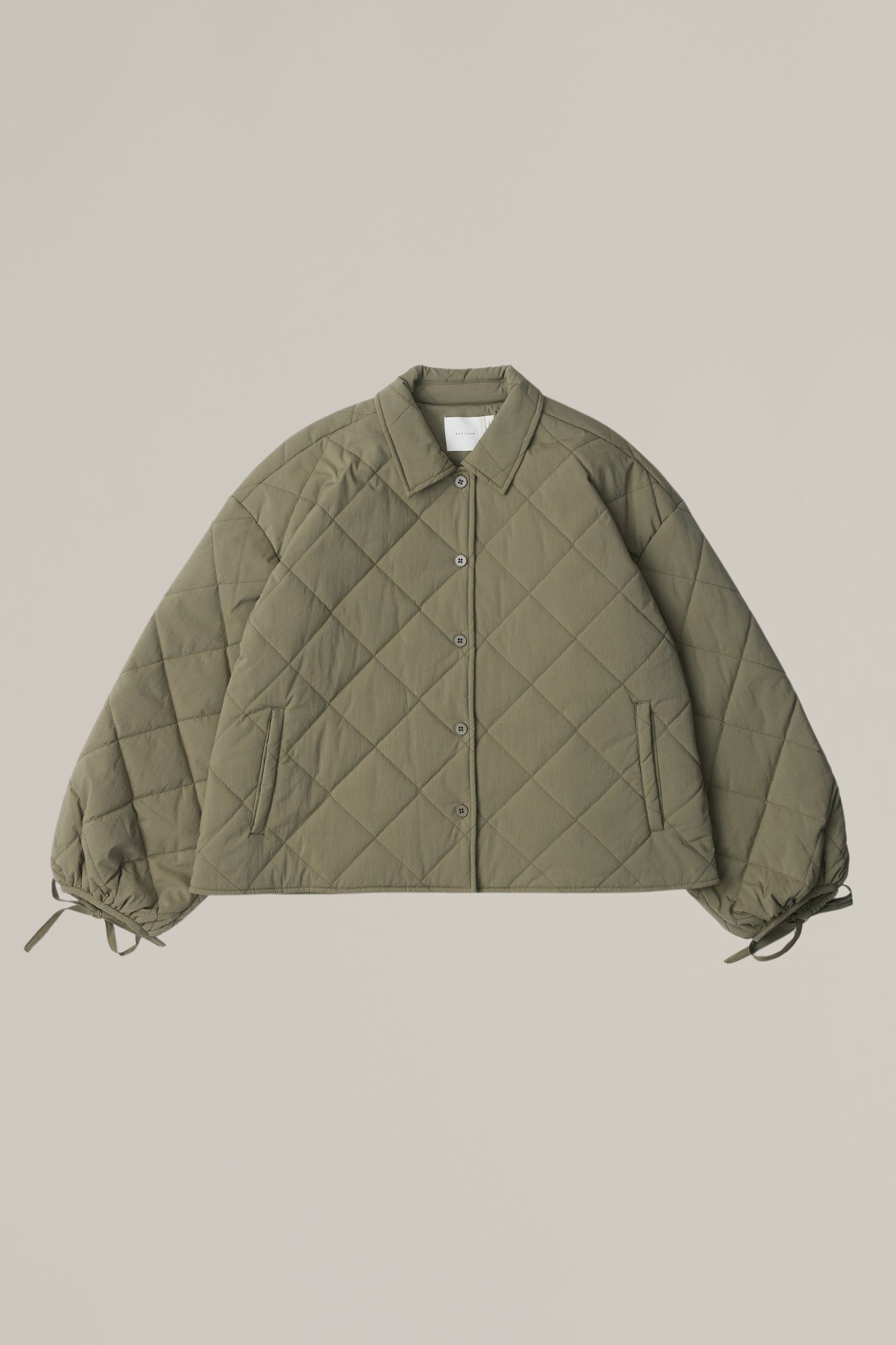 tie sleeve quilted jacket