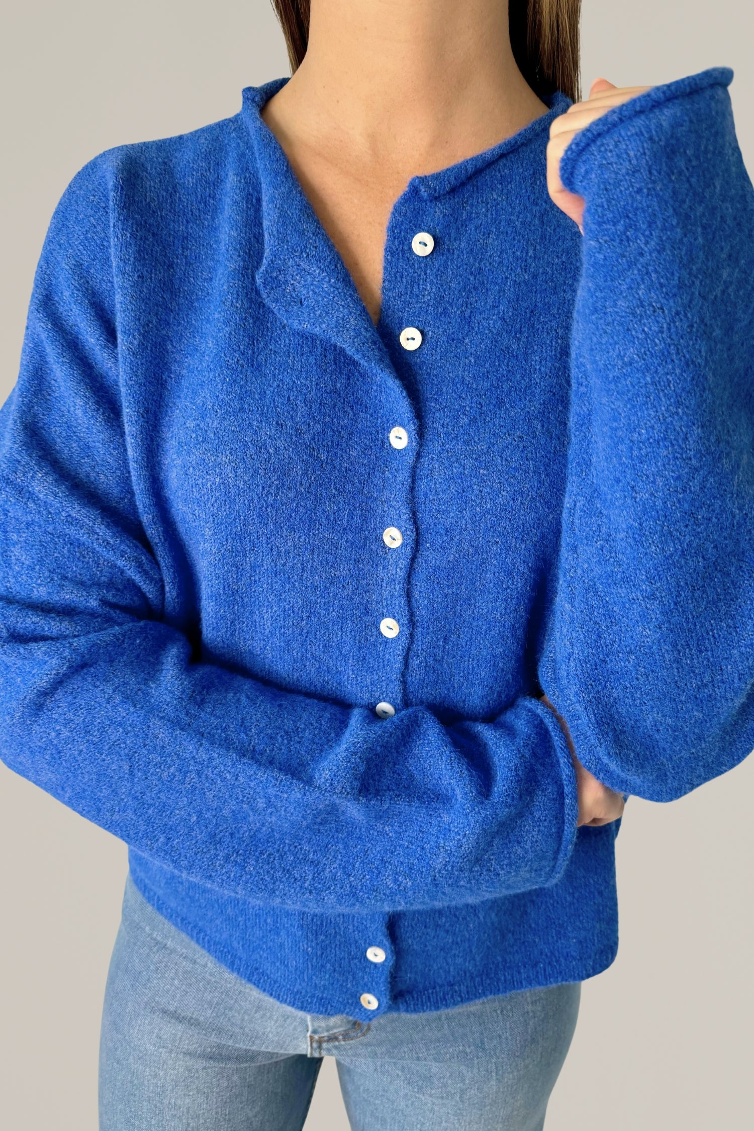 royal blue button down cardigan