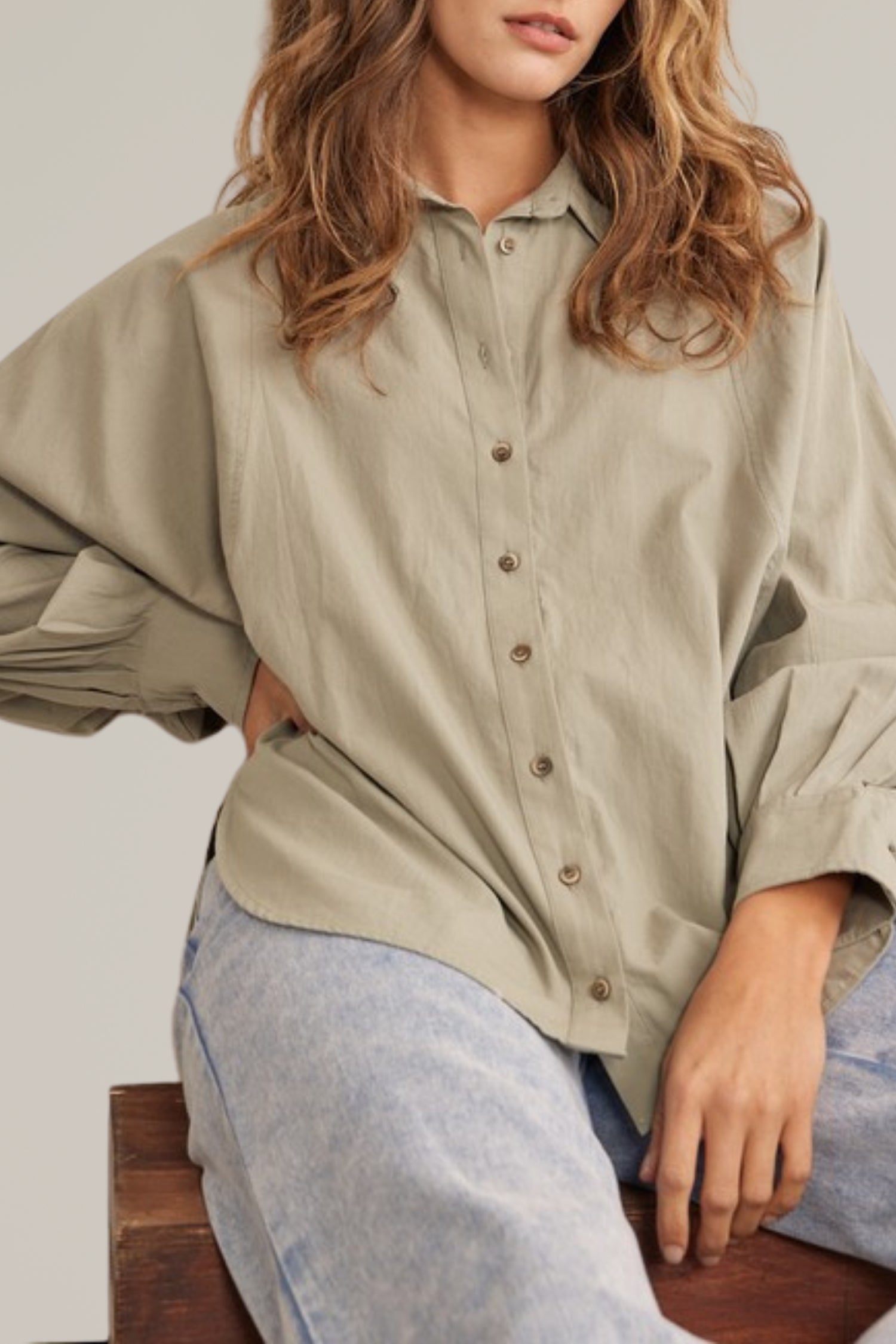 cotton button down top