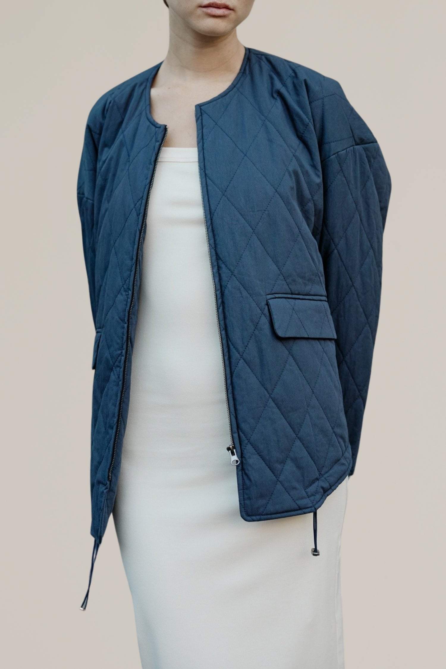 minimalist quilted jacket