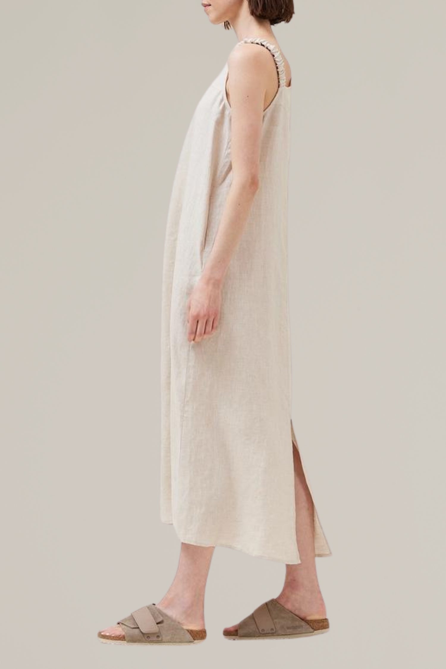 linen sleeveless dress