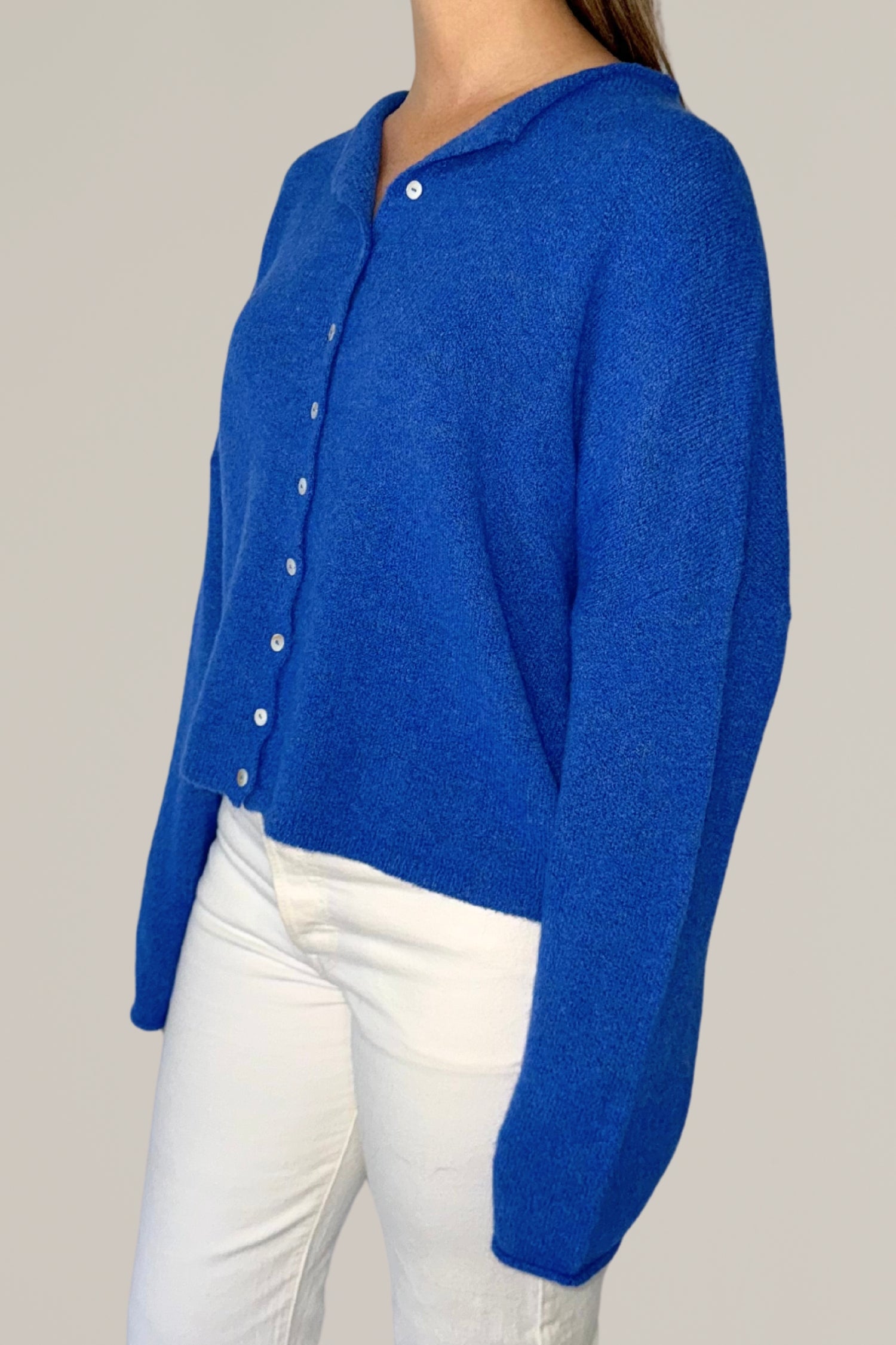 royal blue button down cardigan