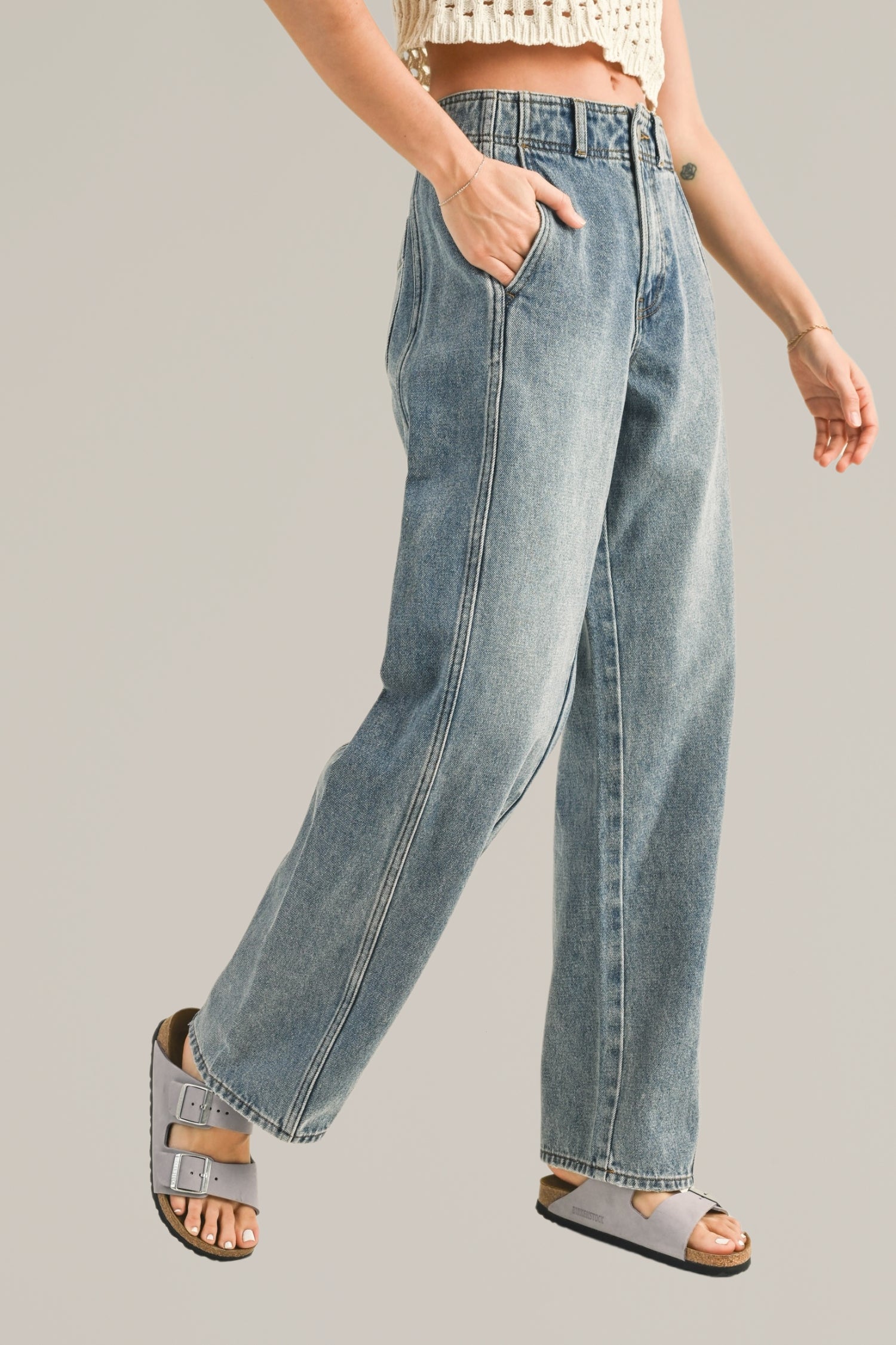 front seam denim